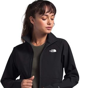 north face black full zip-up wind-resistant jacket